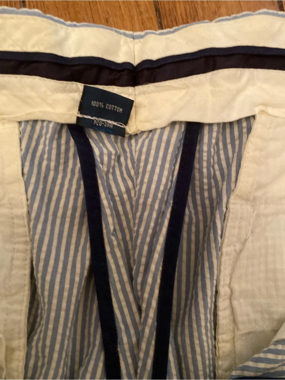 Polo Ralph Lauren Men's Blue and White Seersucker Pants